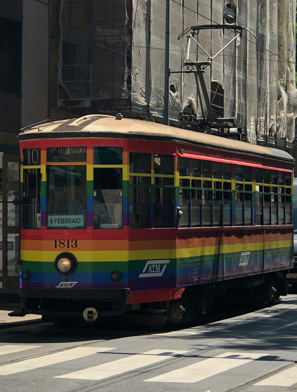 a train on the street