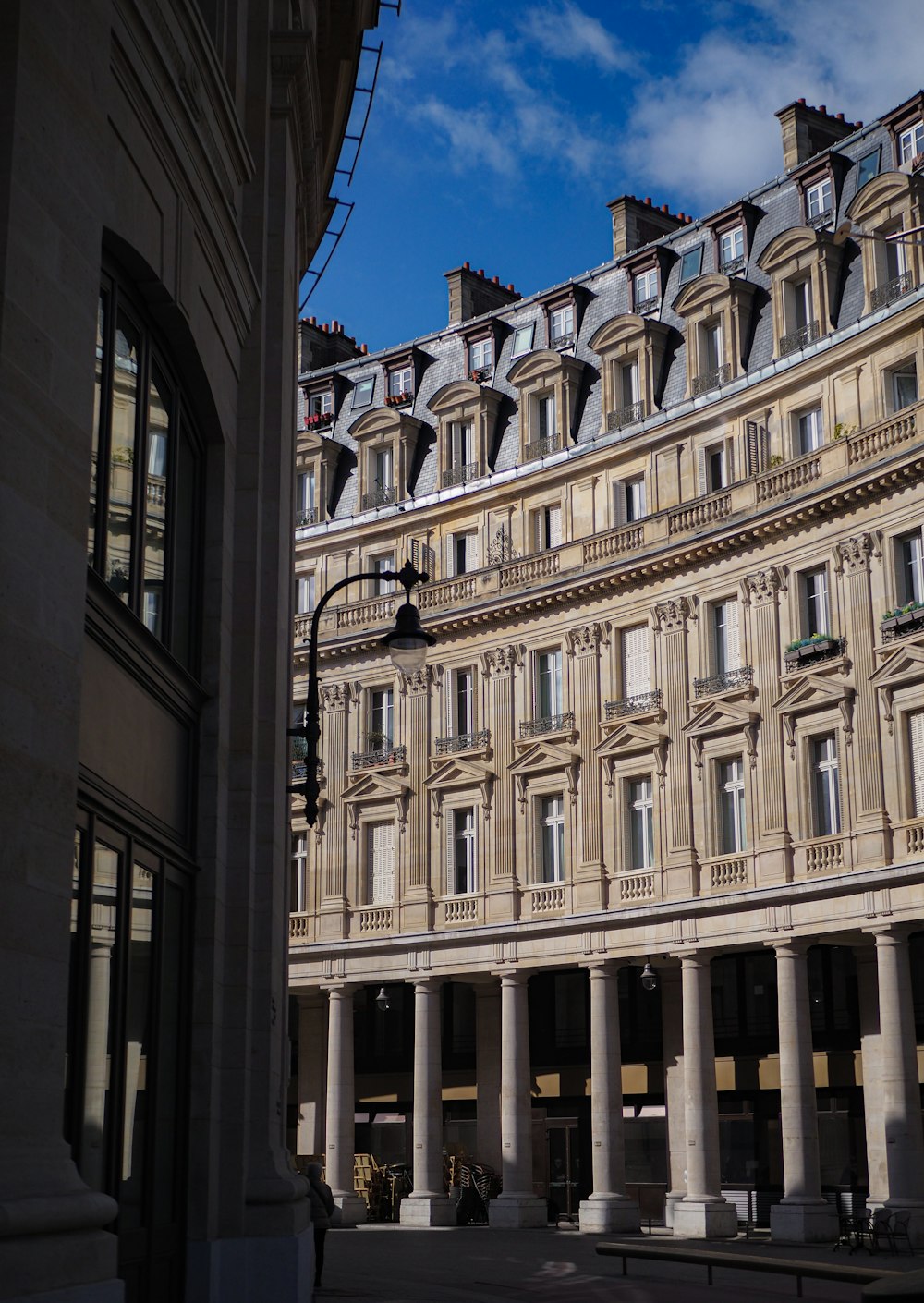 a building with many windows