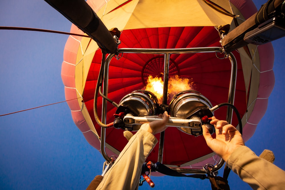 a person holding a parachute