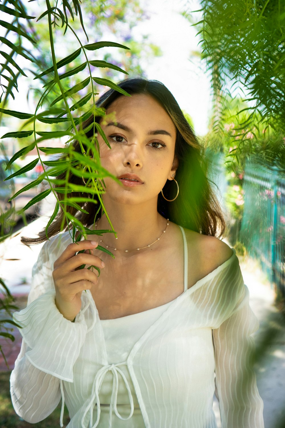 a woman with a flower crown