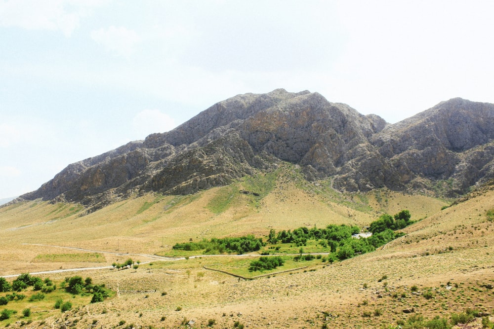 a landscape with hills and trees