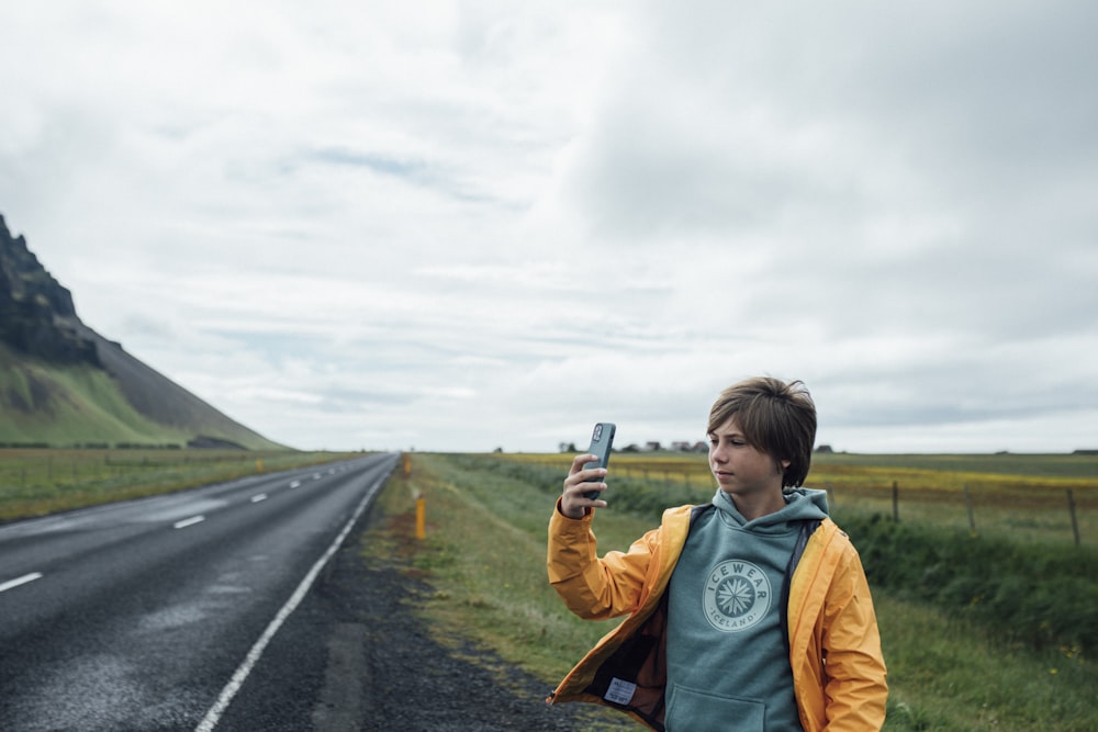 a person holding a cell phone