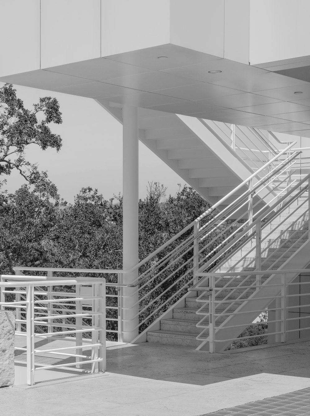 a white spiral staircase