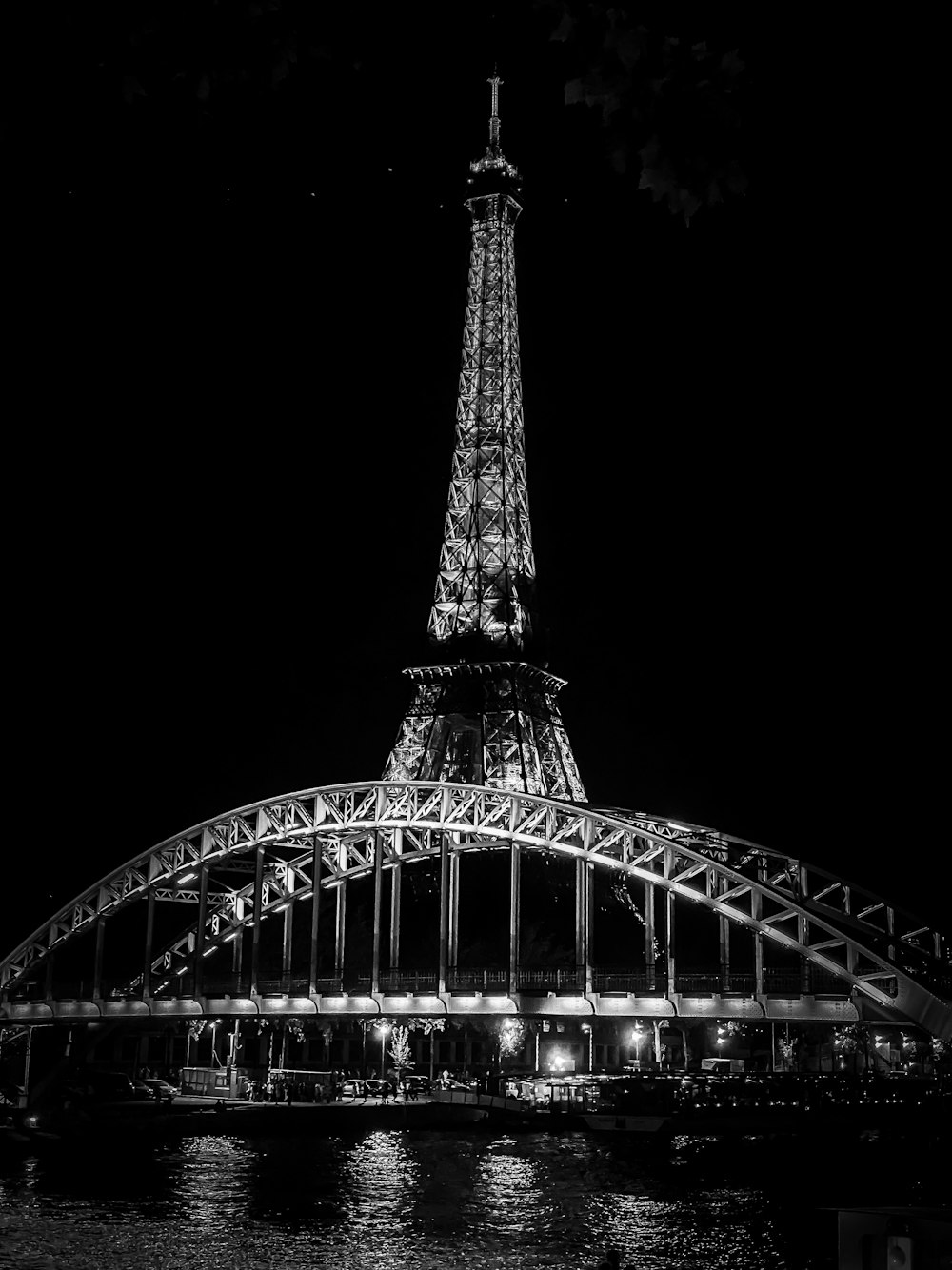 a large tower lit up at night