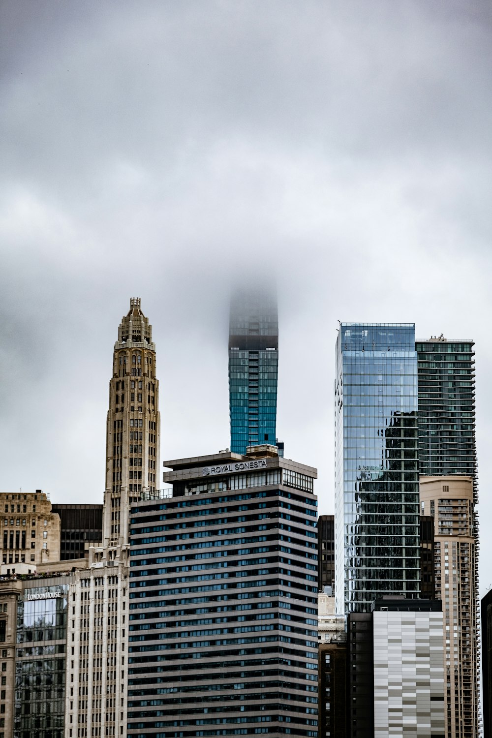 a group of tall buildings