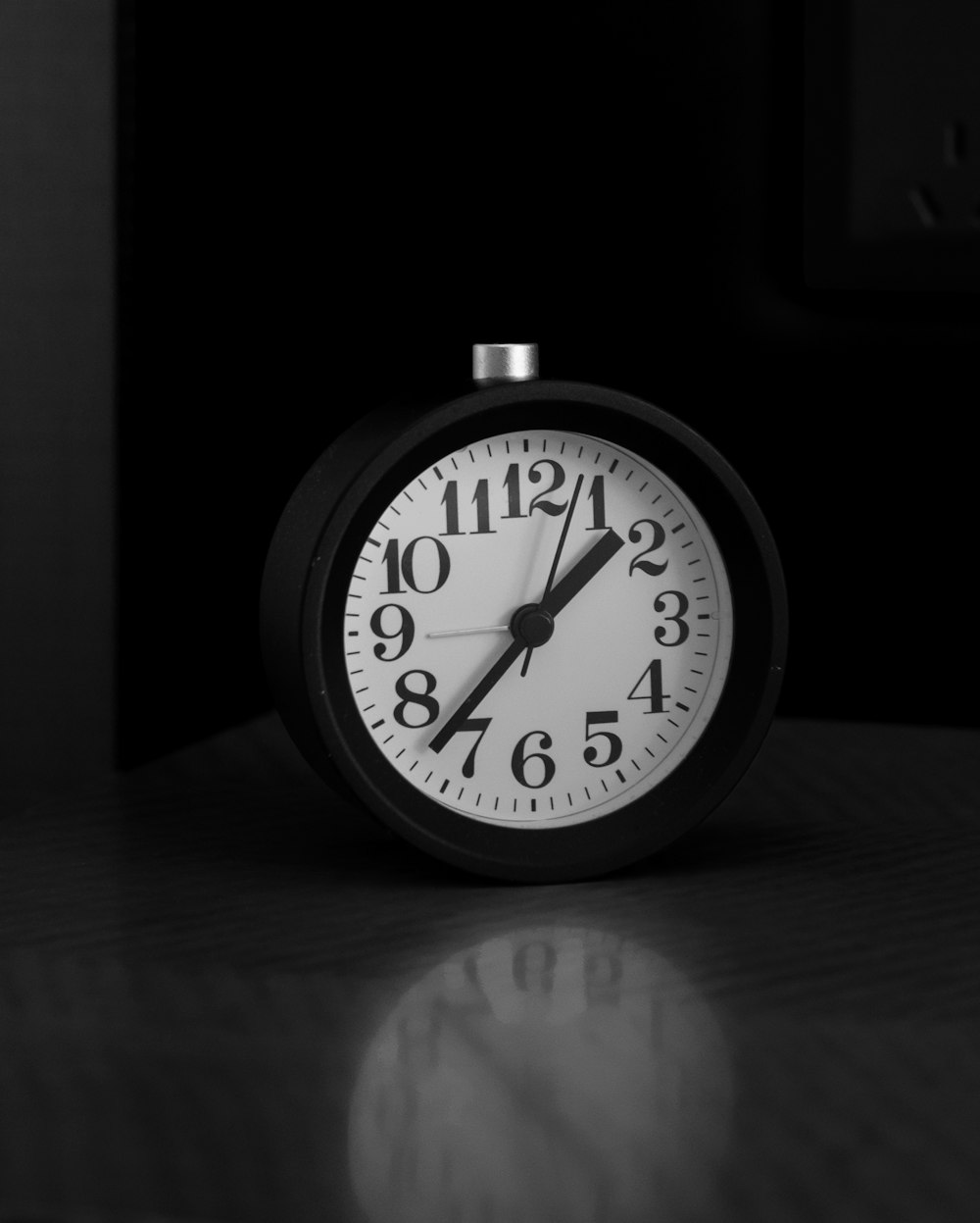a black and white clock