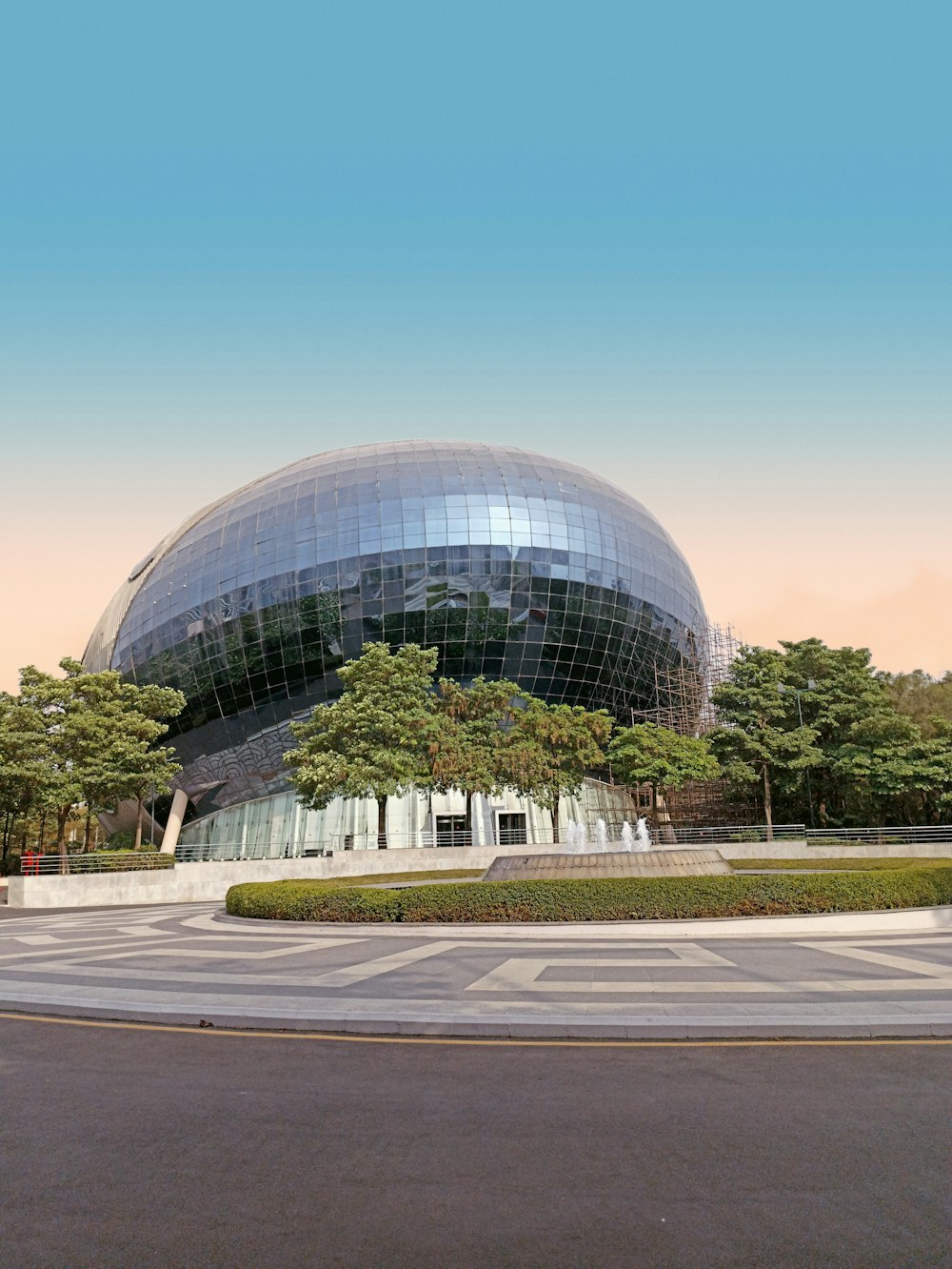 a large glass building