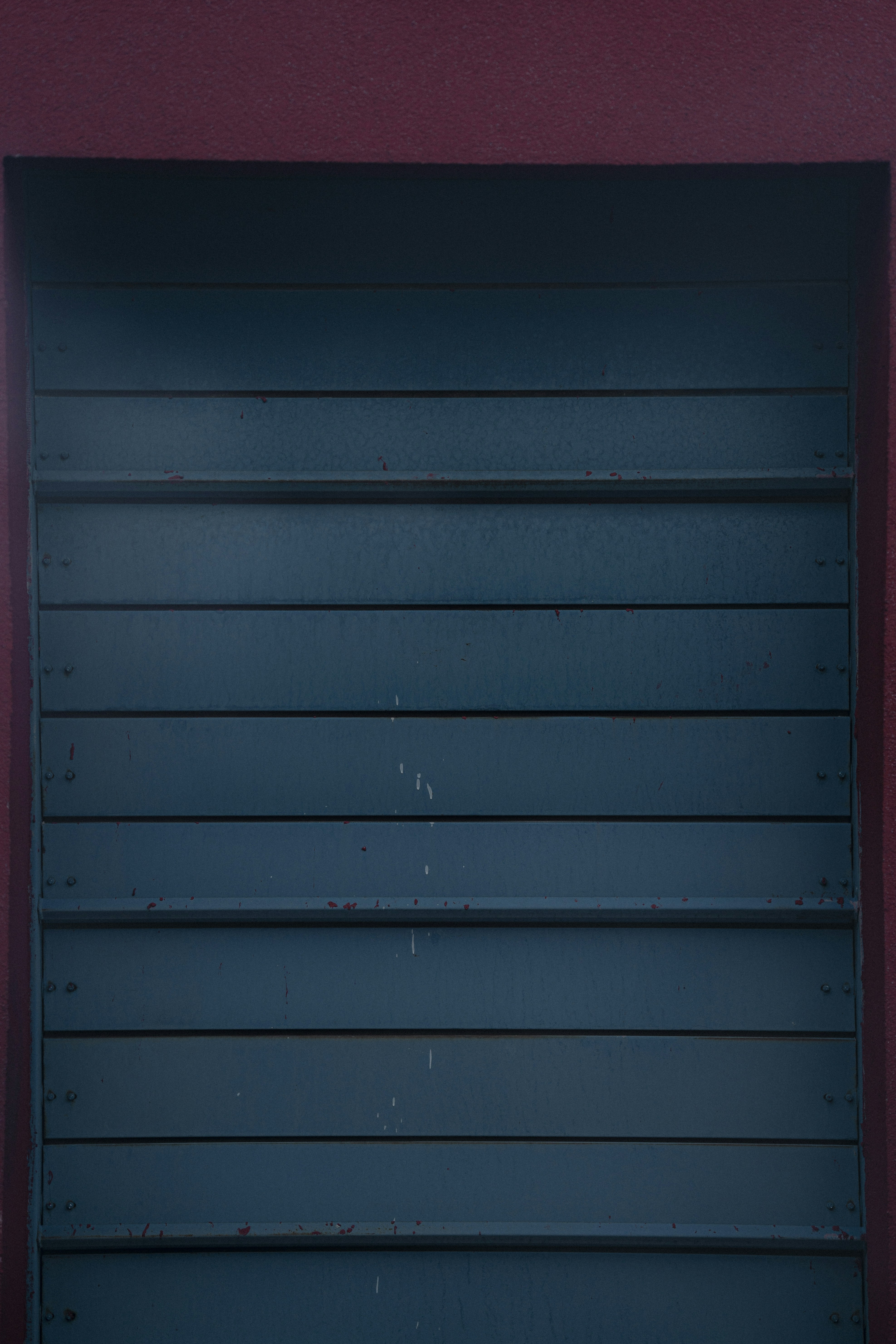 a blue and white painted wall