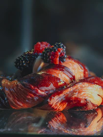 a close up of a cooked turkey