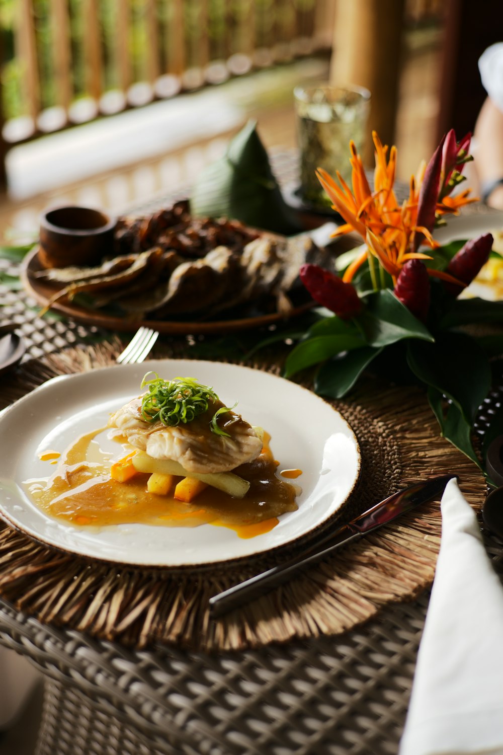 a plate of food on a table