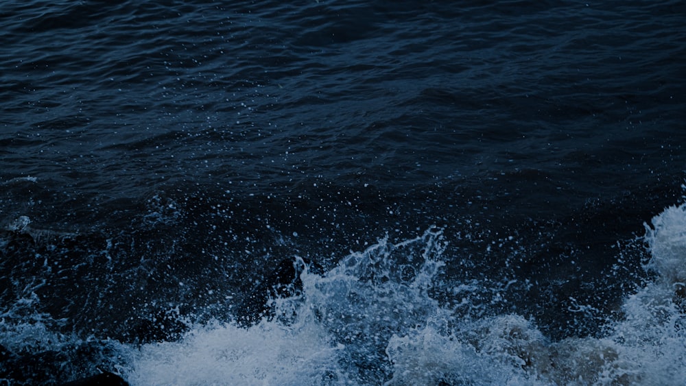 waves crashing on a beach