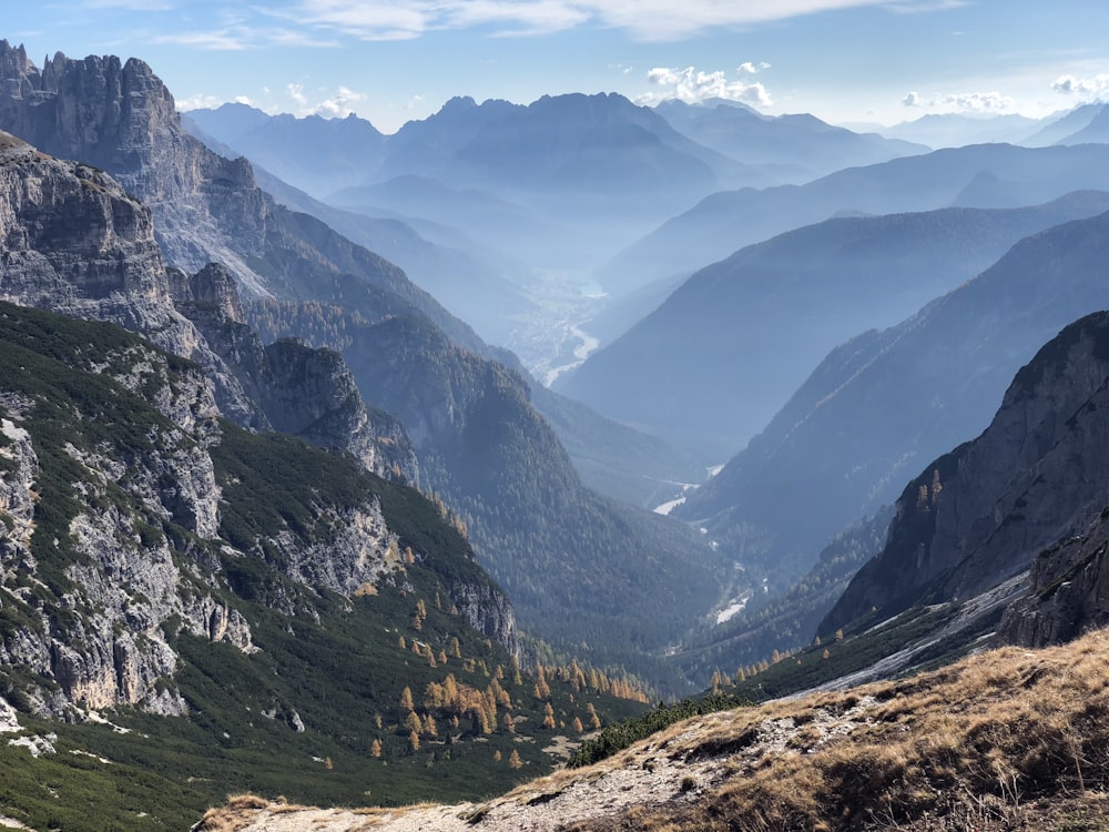 a valley between mountains