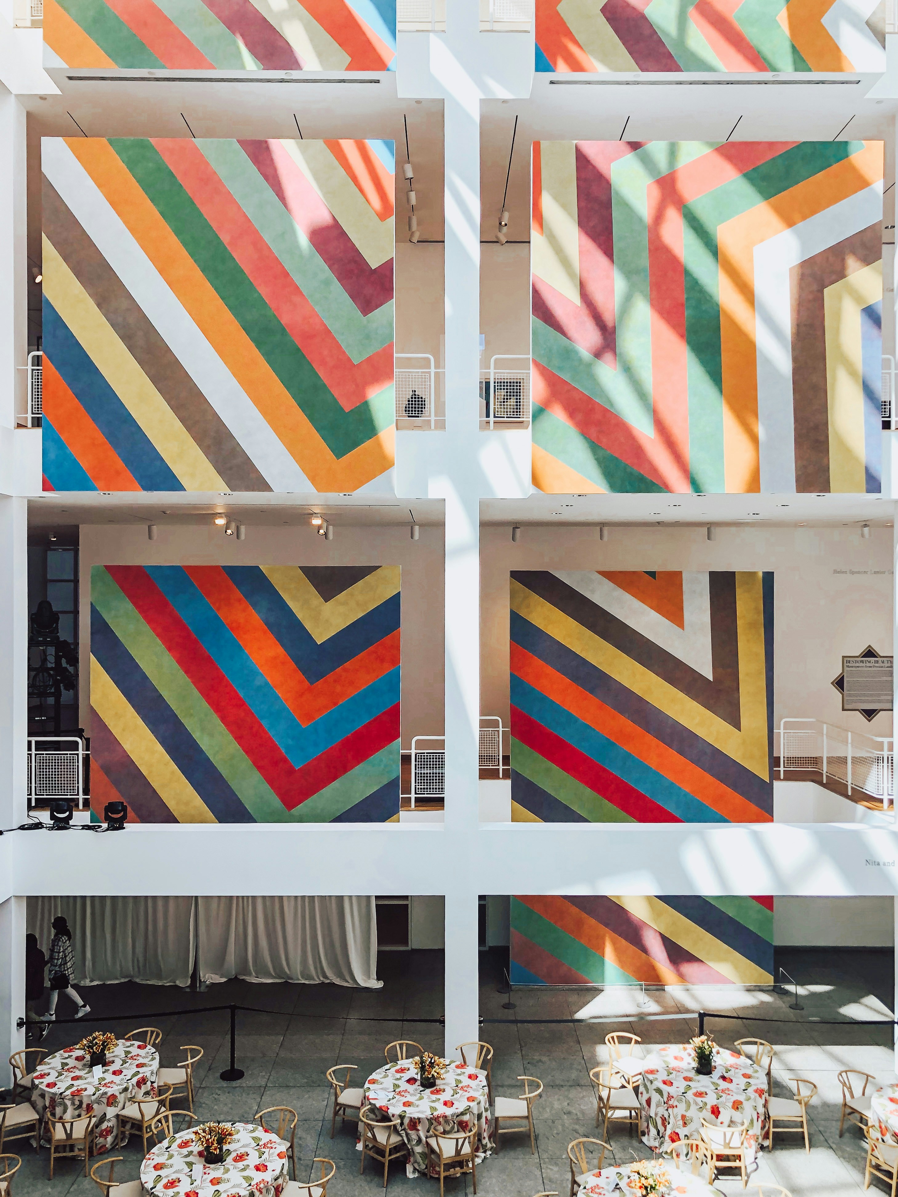 a room with a lot of colorful squares