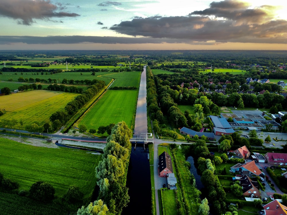 a river running through a town