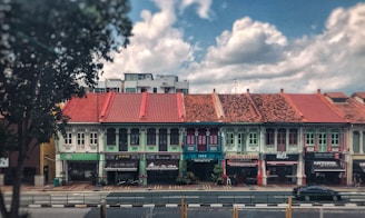 a building with a red roof