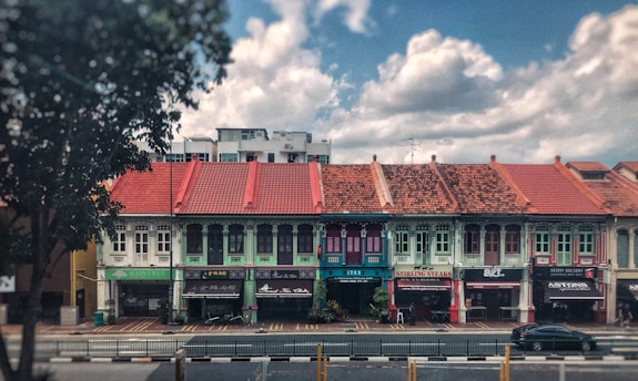 a building with a red roof