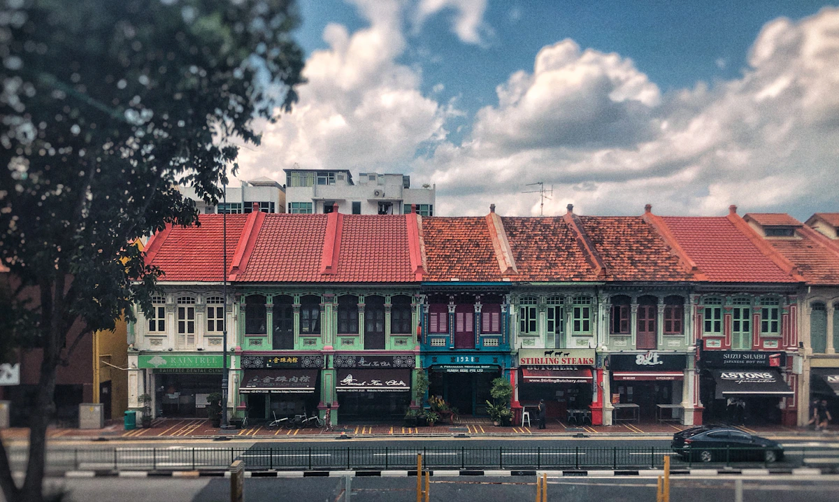 Colourful heritage shophouses along Joo Chiat Road in Singapore