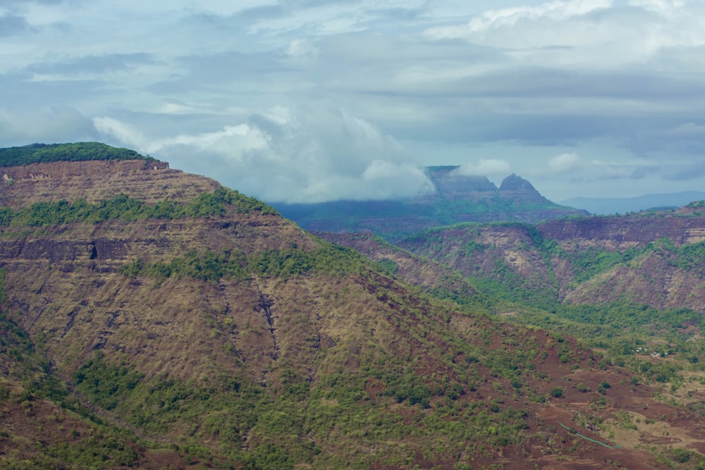 a landscape with hills and trees