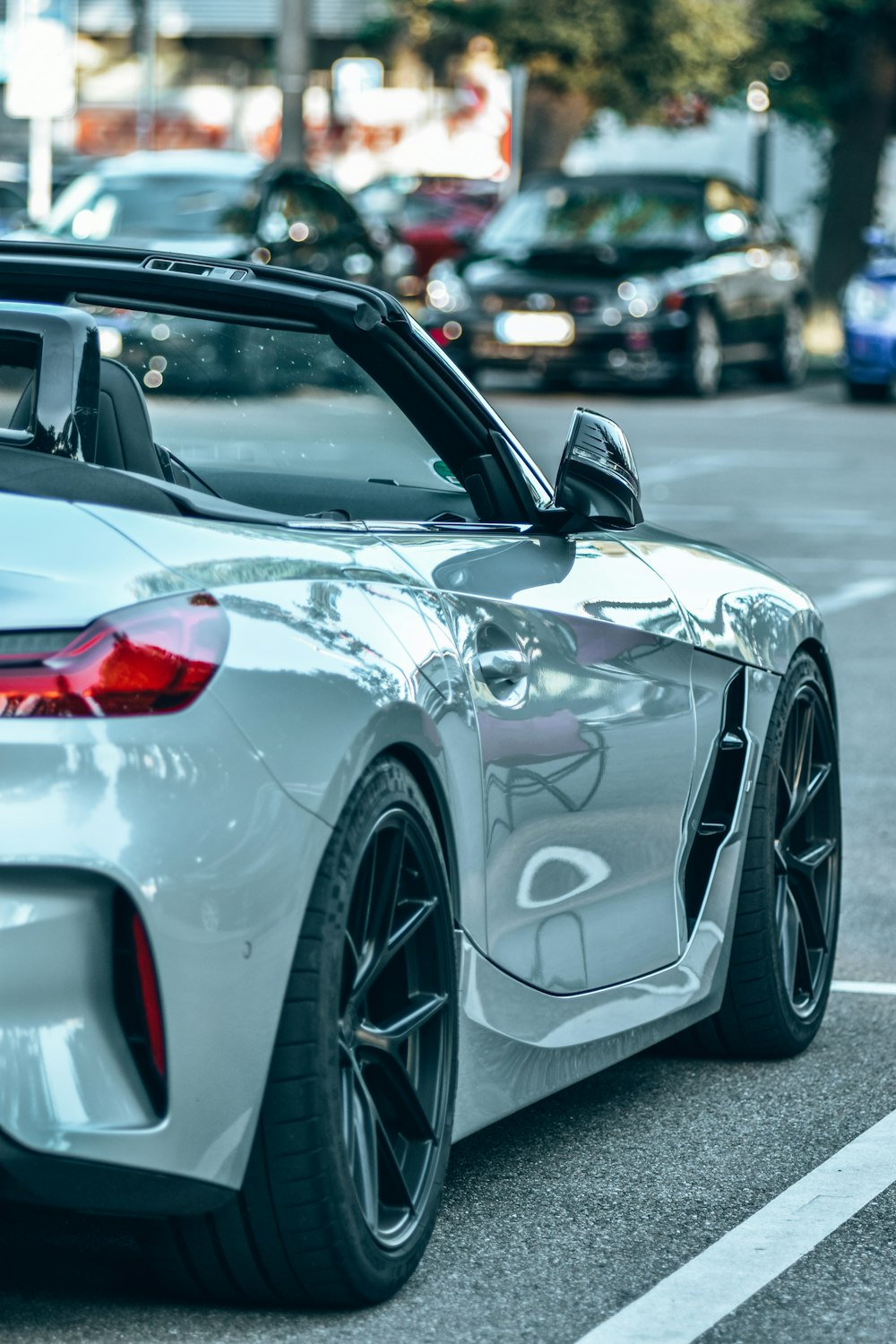 a silver sports car