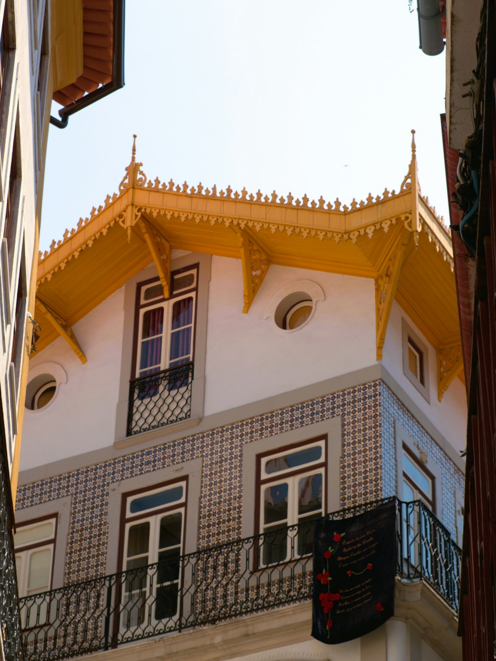 a building with a gold roof