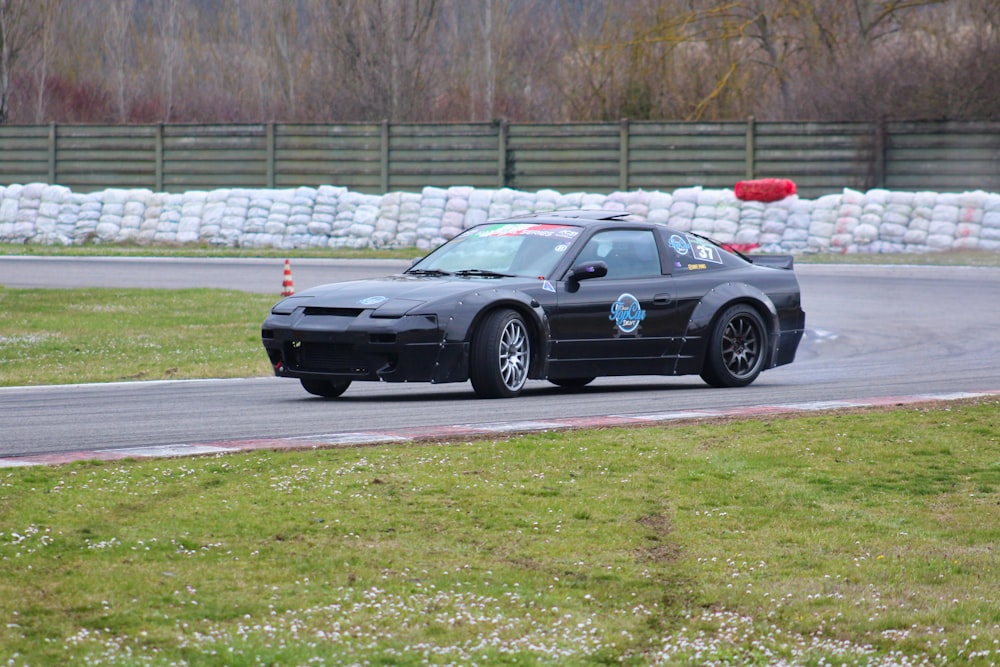 a black car on a road