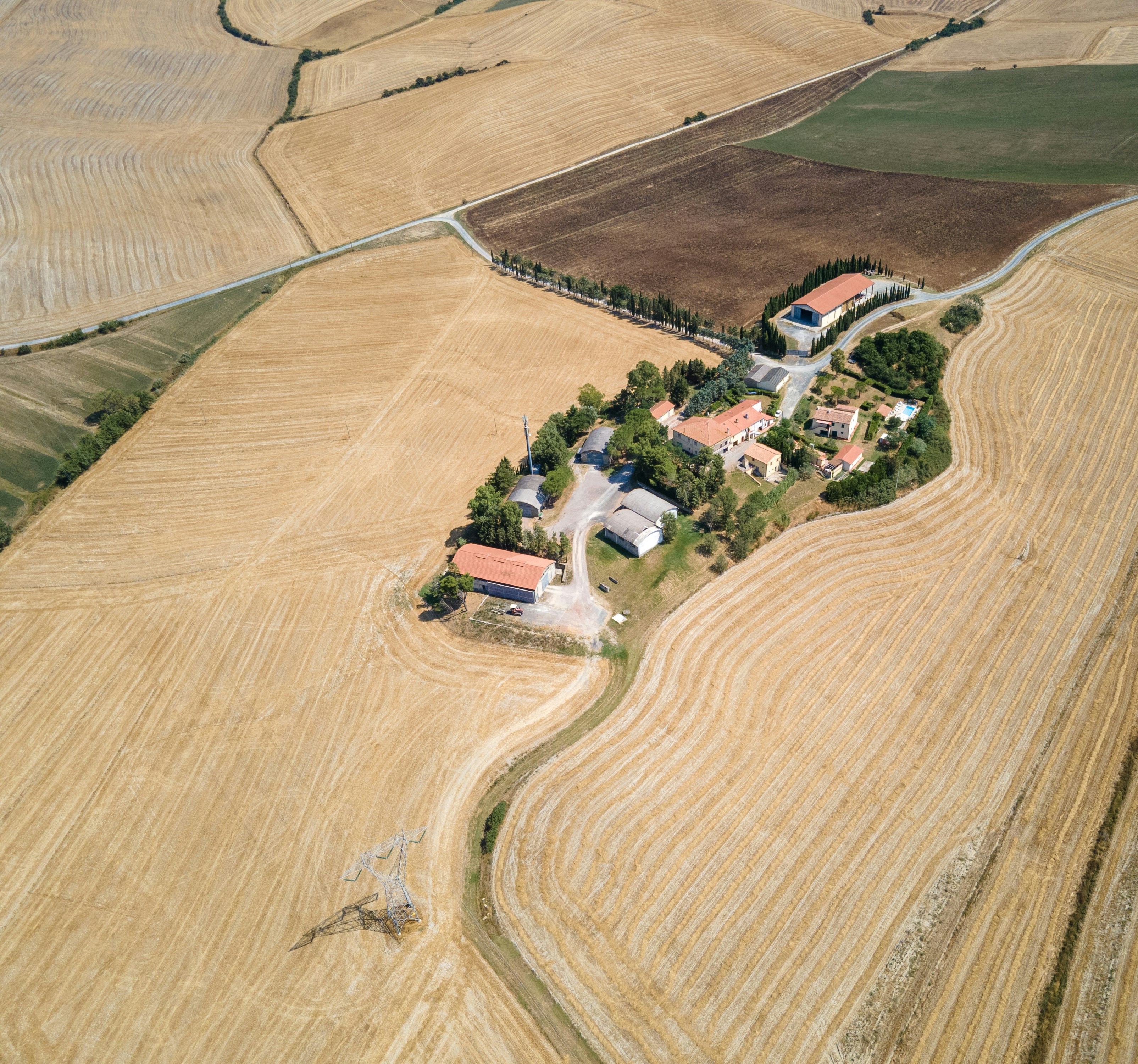 a small town on a farm
