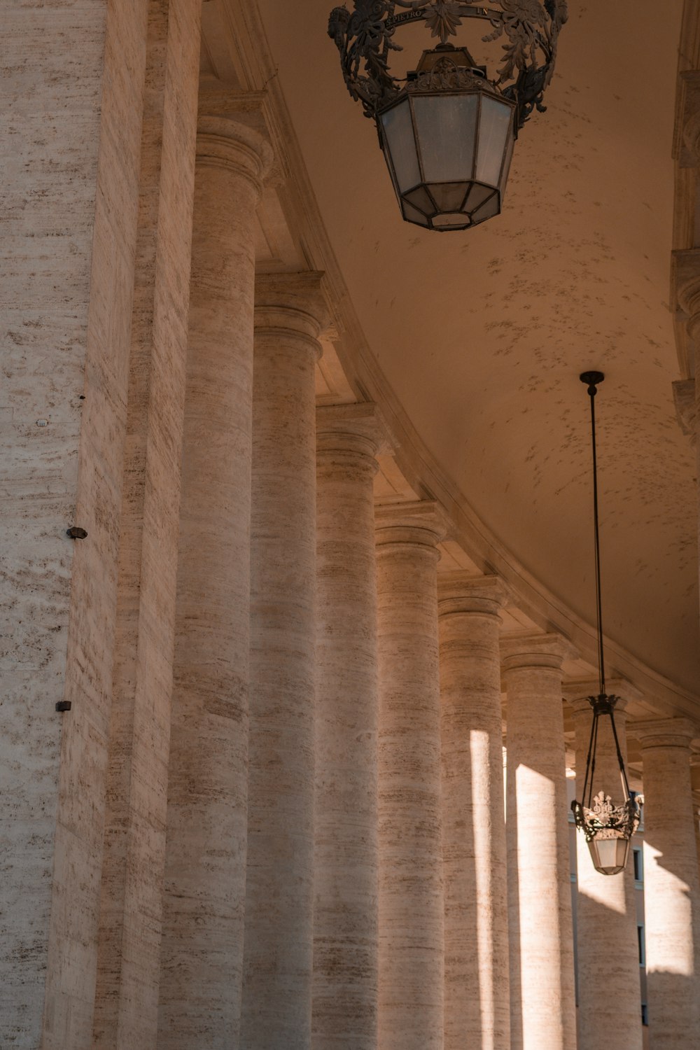 a light from a ceiling