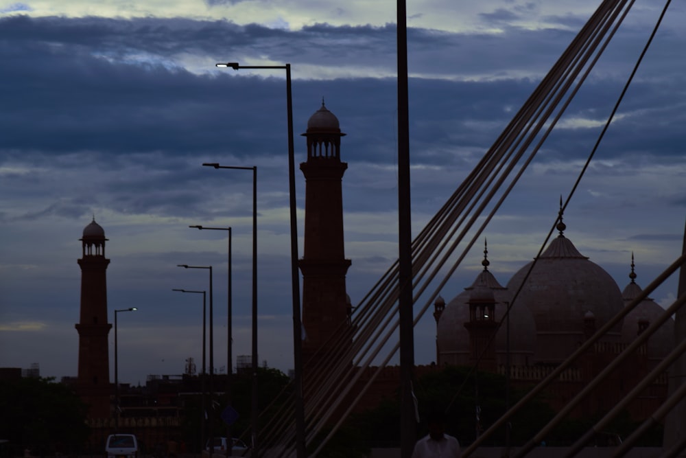 a bridge with towers