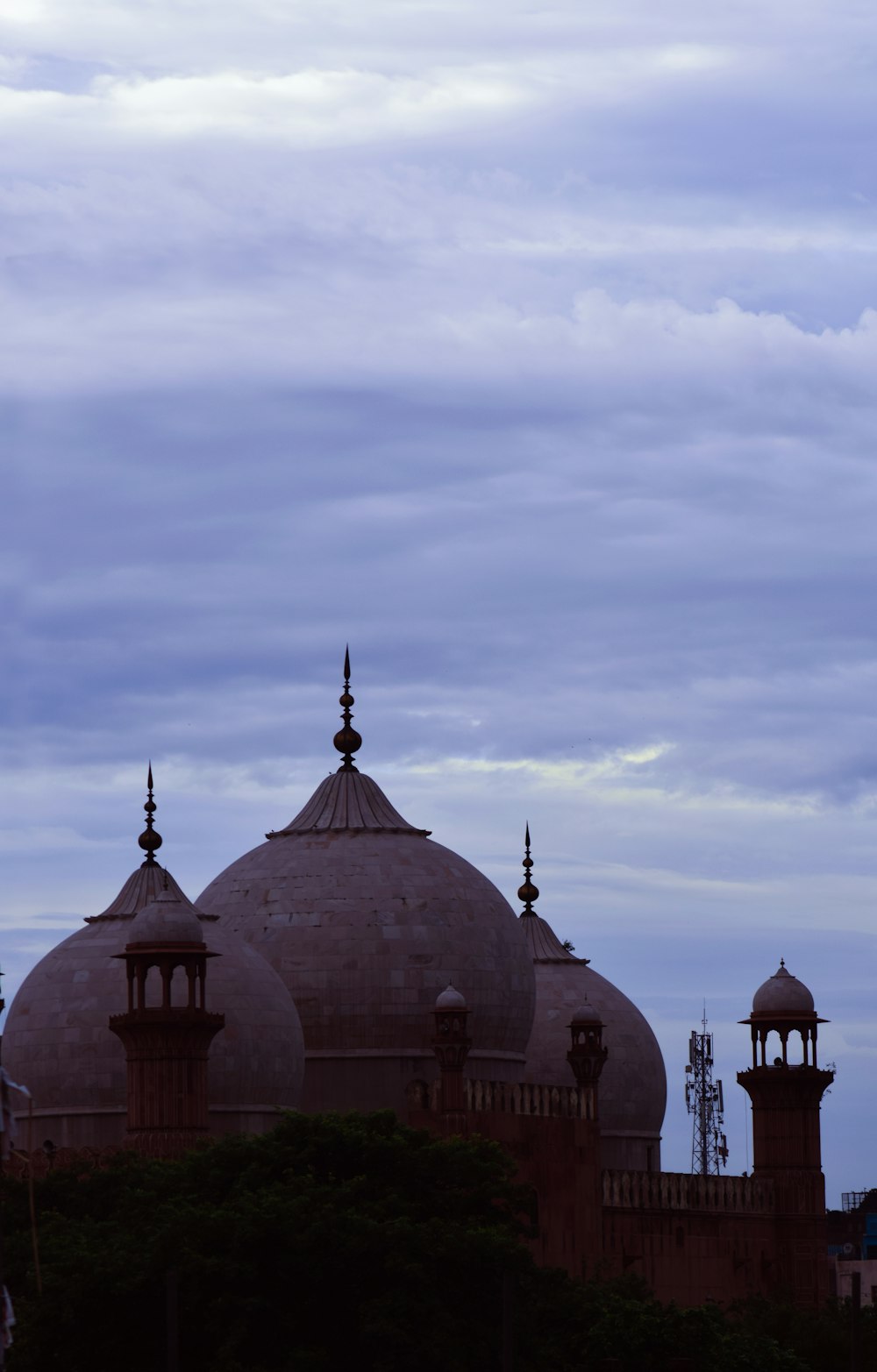 a large building with towers