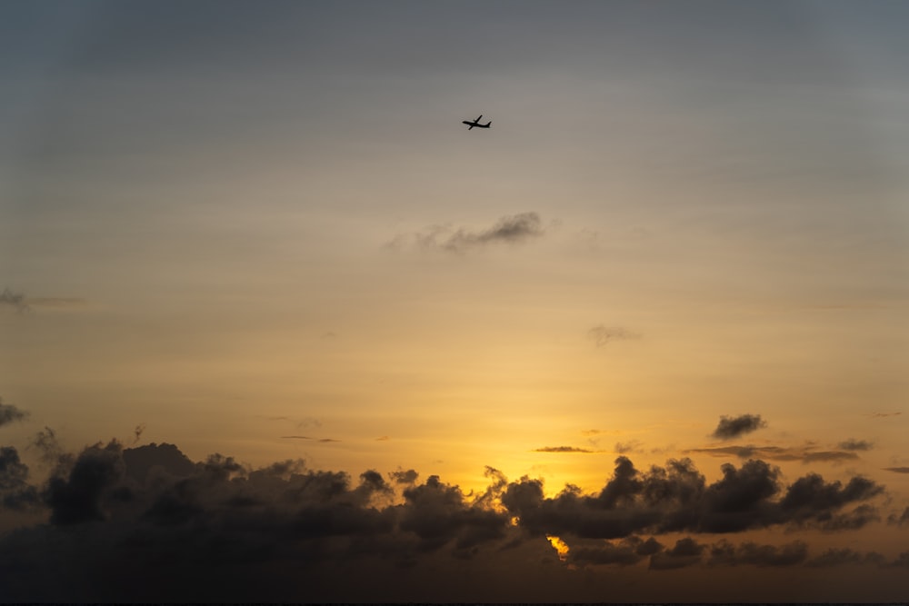 a plane flying in the sky