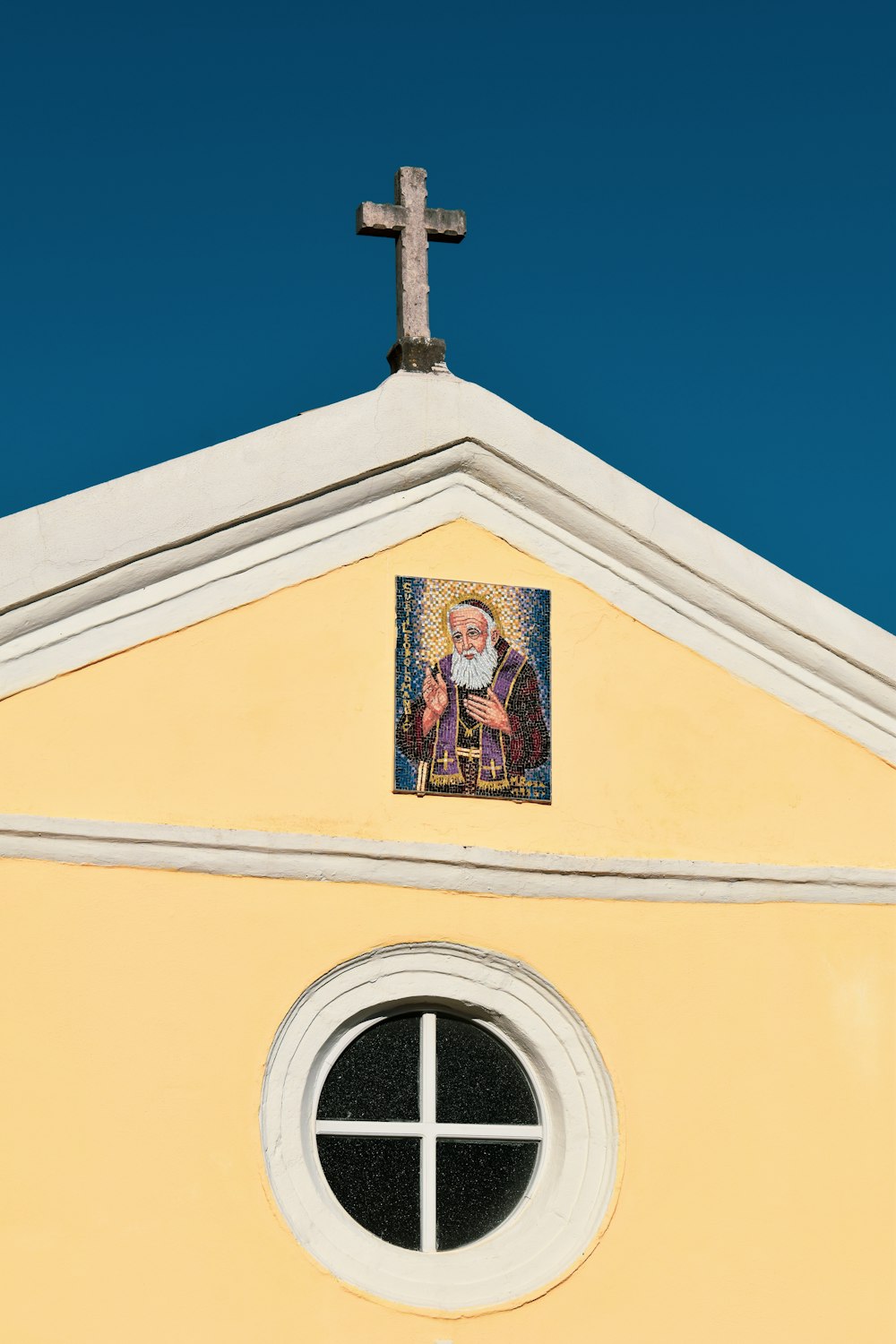 a cross on a building