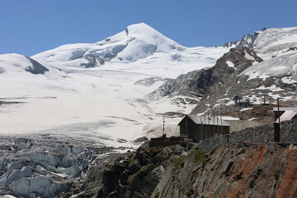 a snowy mountain range