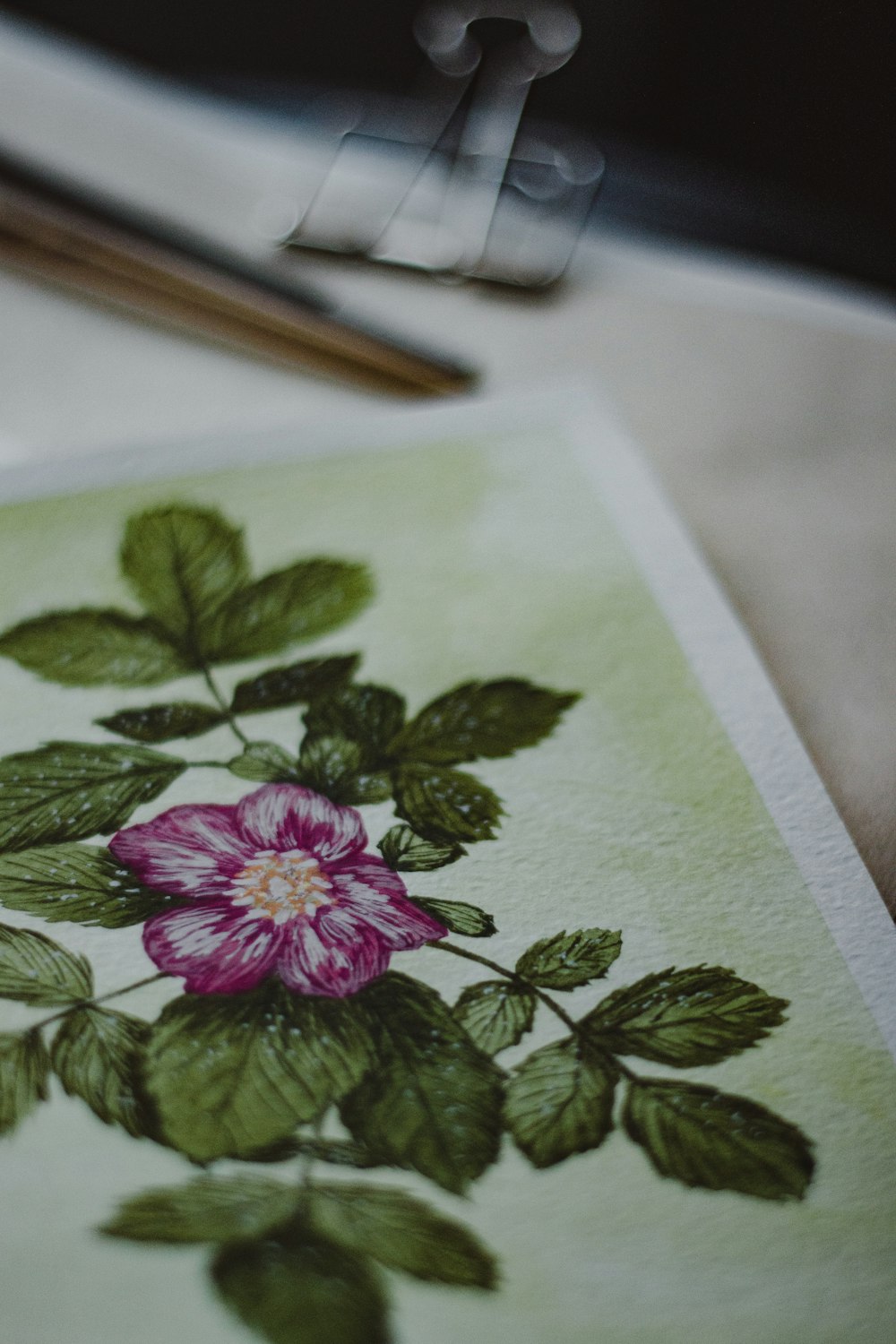 a flower on a table