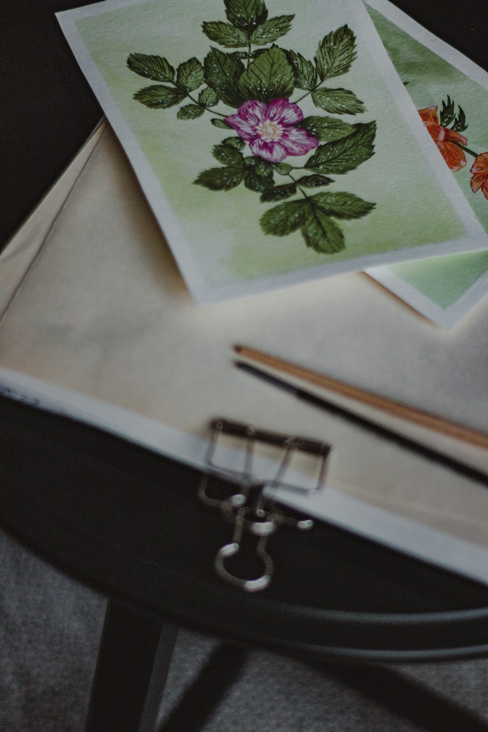 a book with a key and a flower on it