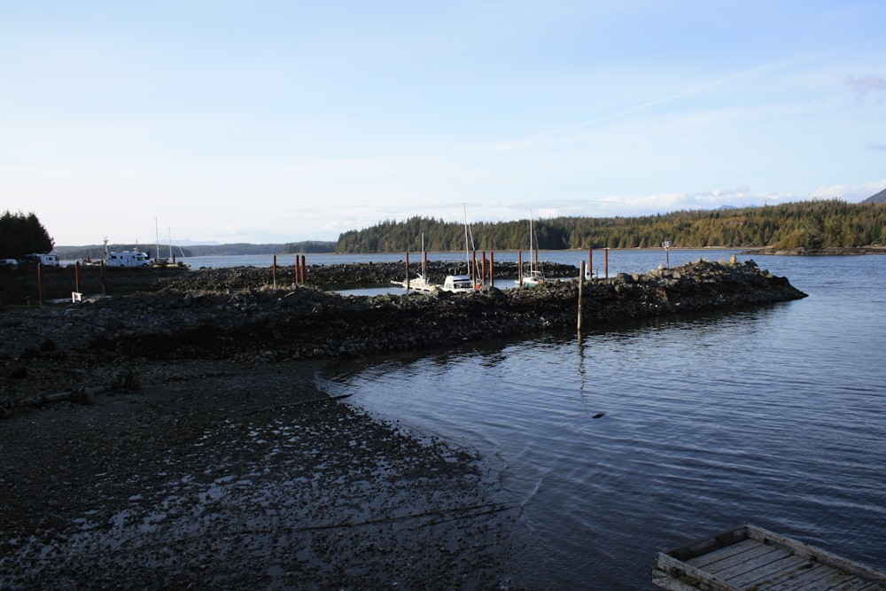 a body of water with boats in it