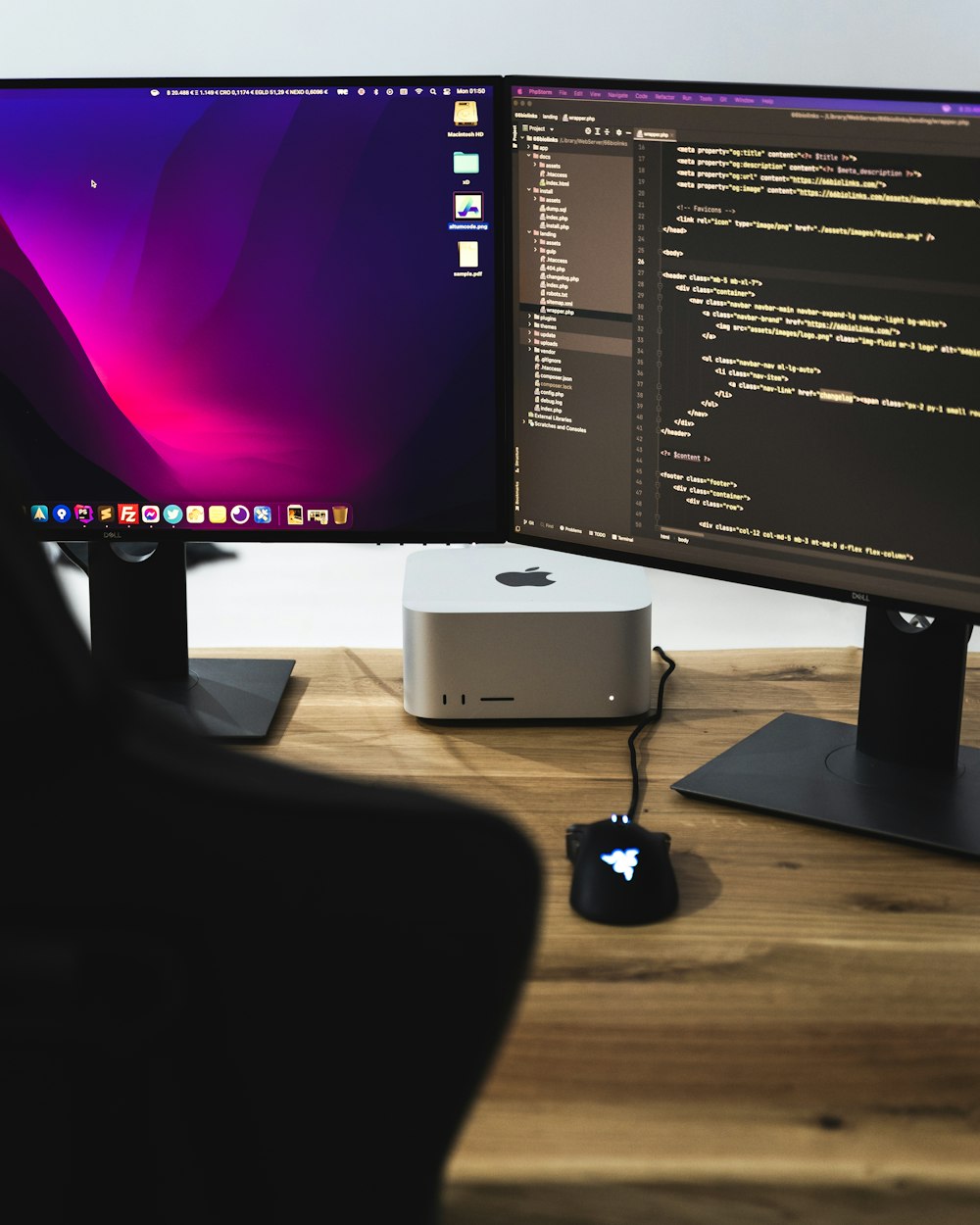 a computer monitor and a keyboard