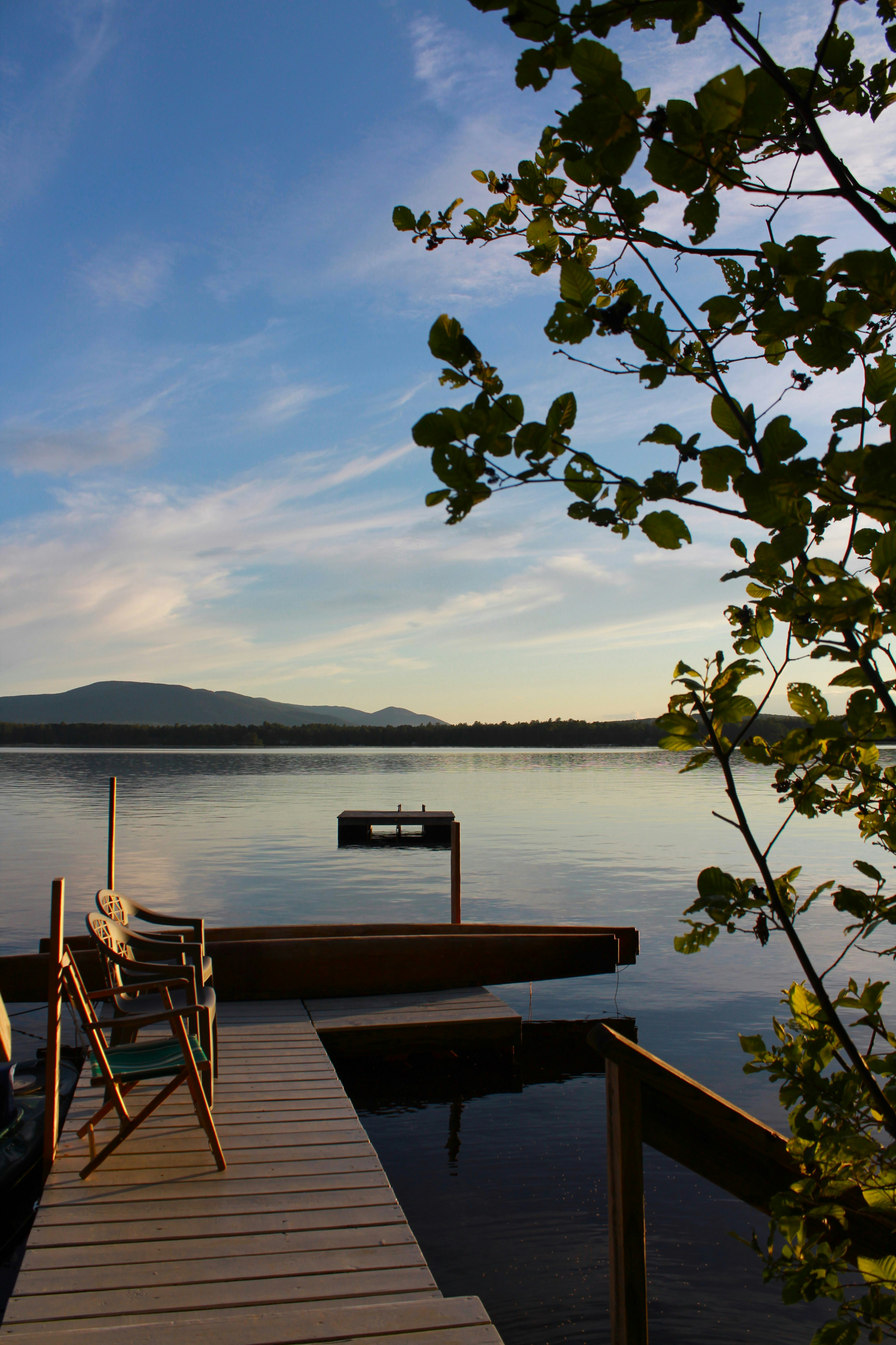 Dock on lake in the mountains