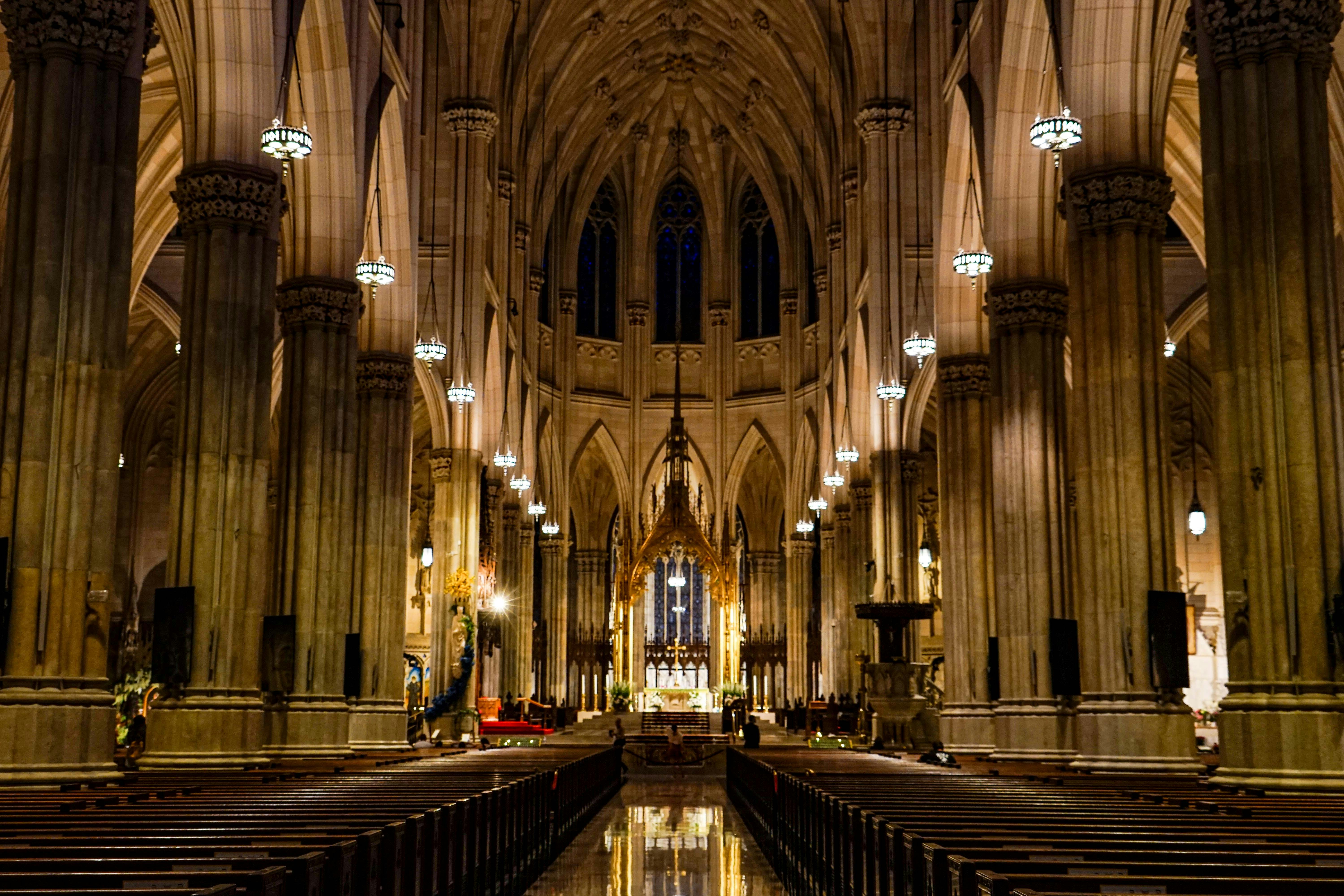 a large cathedral with many arches