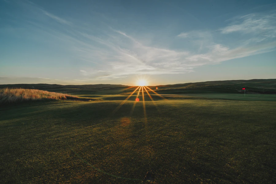 Sunset over the cart path at Cedar Run