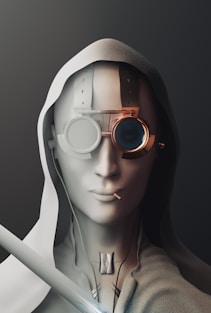 a person wearing a mask
