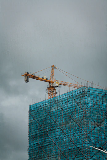 a crane on top of a building