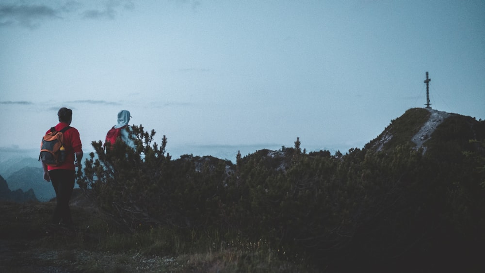 a person walking on a hill