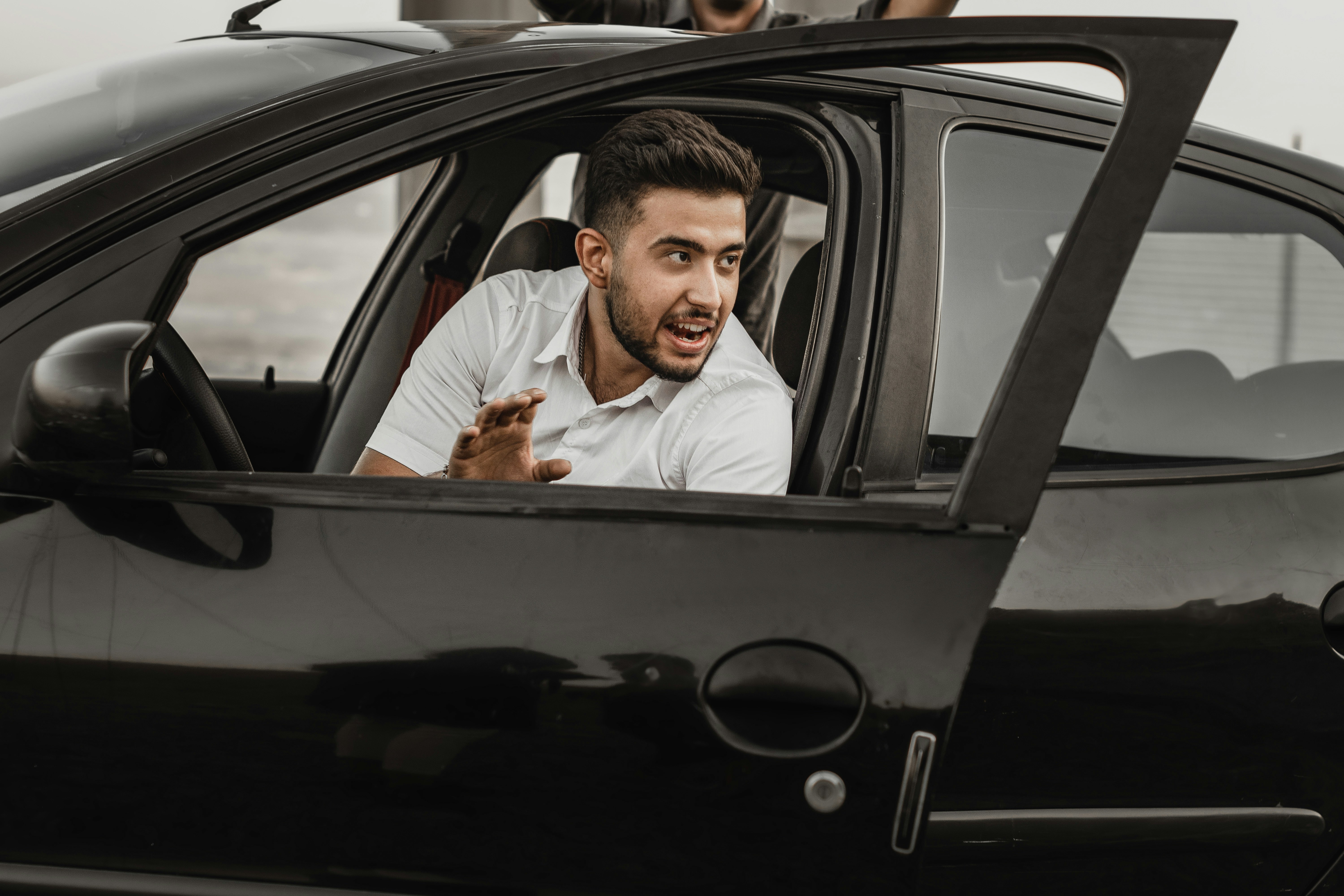 Person sitting in car seat