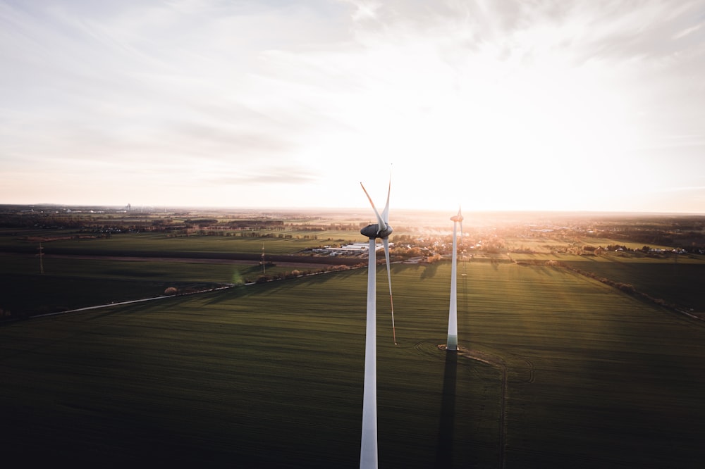 a group of wind turbines