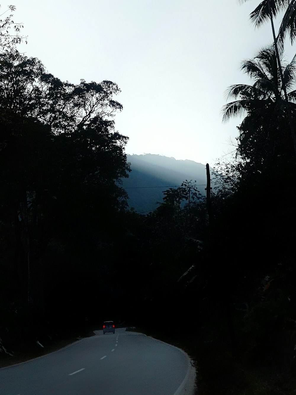 a car driving down a road