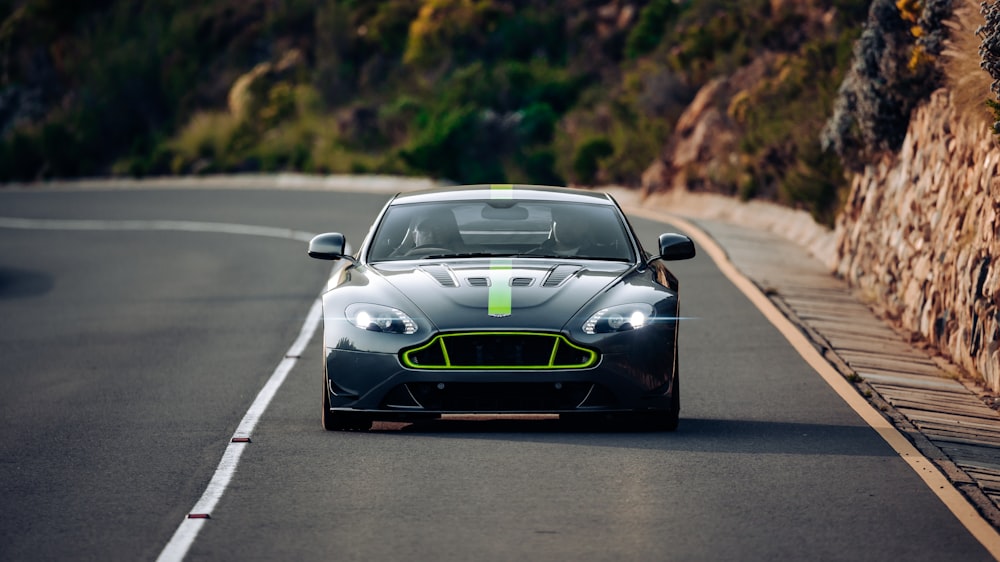 a car driving down a road