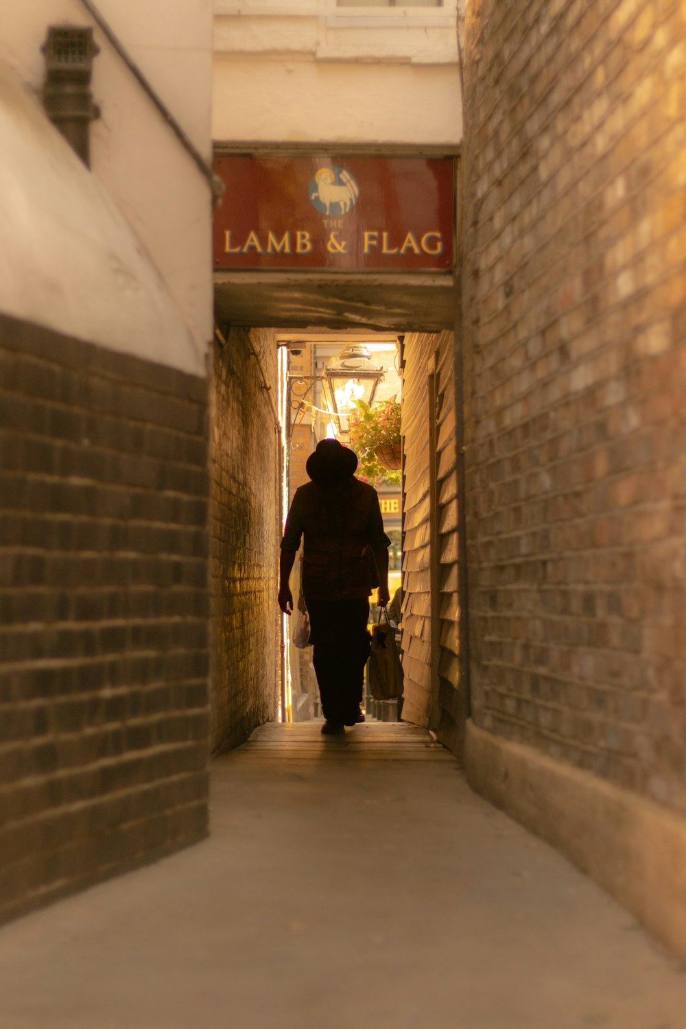 a person walking through a doorway