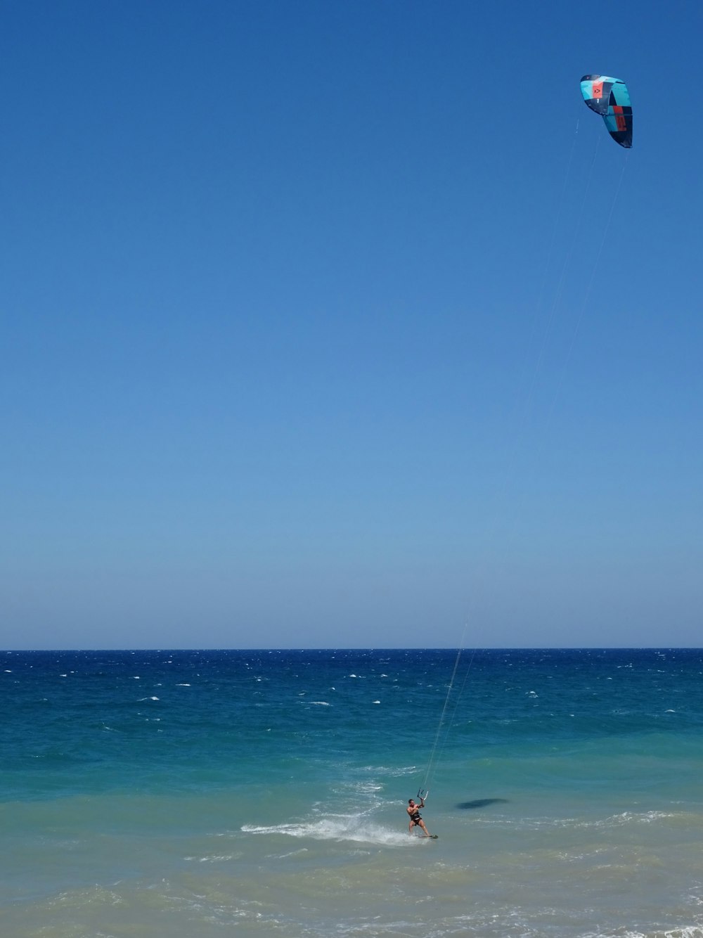 a person parasailing on the ocean