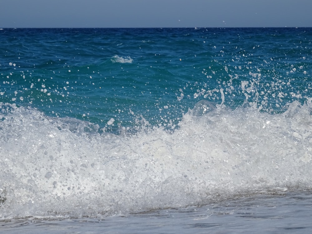 waves crashing on a beach