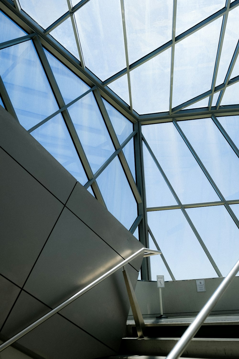 a large glass ceiling